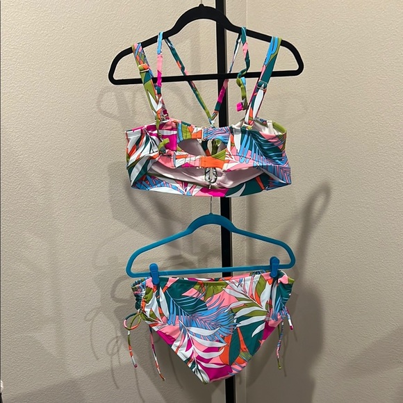 Xhilaration Pink and Blue Bikini with Tropical Print - Picture 3 of 3
